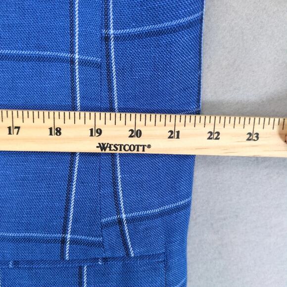 Alan Flusser Linen Blend Blue Plaid Sports Coat Men's 44R Blazer Jacket Tweed - Picture 7 of 10